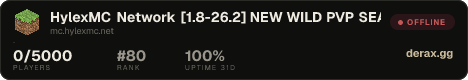 » HylexMC Network [1.8-26.2] « ▸ NEW WILD PVP SEASON! + 30% STORE SALE! ◂