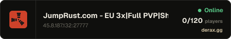 JumpRust.com - EU 3x|Full PVP|Shop|Kits|TP|Events|Long|