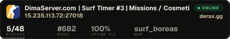 █ DimaServer.com | Surf Timer #3 | Missions / Cosmetics