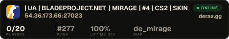 | UA | BLADEPROJECT.NET | MIRAGE | #4 | CS2 | SKINS, KNIFE
