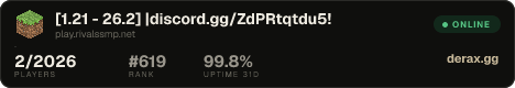 ʀɪᴠᴀʟꜱꜱᴍᴘ[1.21 - 26.2] ᴊᴏɪɴ ɴᴏᴡ|discord.gg/ZdPRtqtdu5!