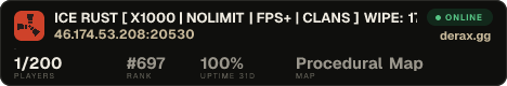 ICE RUST [ X1000 | NOLIMIT | FPS+ | CLANS ] WIPE: 17.10]