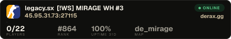 ██ ★ legacy.sx ★ [!WS] MIRAGE WH #3