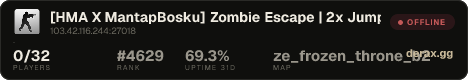 [HMA X MantapBosku] Zombie Escape | 2x Jump [New Mod]