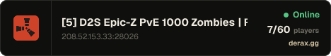№[5] D2S Epic-Z PvE 1000 Zombies | Raidable Bases Shop Kits C