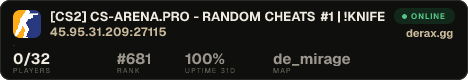 [CS2] CS-ARENA.PRO - RANDOM CHEATS #1 | !KNIFE !SKINS