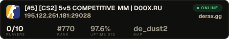 [#5] [CS2] 5v5 COMPETITIVE MM | D00X.RU