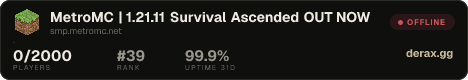 MetroMC | 1.21.11 Survival Ascended OUT NOW
