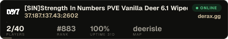 [SIN]Strength In Numbers PVE Vanilla Deer 6.1 Wiped 31-07|Chat