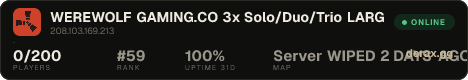 WEREWOLF GAMING.CO 3x Solo/Duo/Trio LARGE|Lootx3|ShareBPs|WIPED