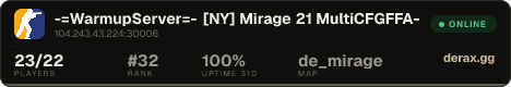 -=WarmupServer=- [NY] Mirage 21 ★MultiCFG★FFA-DM★