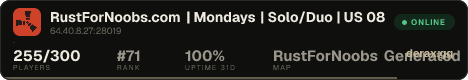 RustForNoobs.com | Mondays | Solo/Duo | US