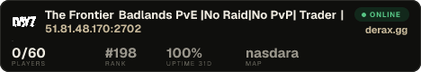 The Frontier Badlands PvE |No Raid|No PvP| Trader | Expansion