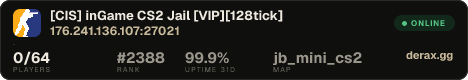 [CIS] inGame CS2 Jail [VIP][128tick]