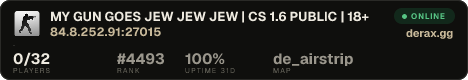 MY GUN GOES JEW JEW JEW | CS 1.6 PUBLIC | 18+