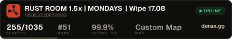 RUST ROOM 1.5x | MONDAYS | Wipe 17.08