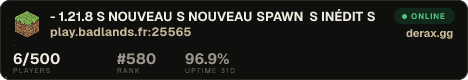 ʙᴀᴅʟᴀɴᴅꜱ ѕᴜʀᴠɪᴇ ѕᴇᴍɪ-ʀᴘ 1.21.8 S NOUVEAU S NOUVEAU SPAWN S INÉDIT S