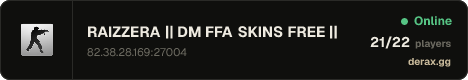 RAIZZERA || DM FFA SKINS FREE || CS SERVER @UPBR