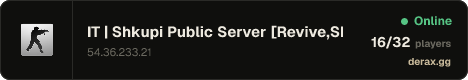 IT | Shkupi Public Server [Revive,SkinsMenu,FreeVip]