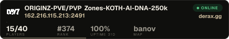 ORIGINZ-PVE/PVP Zones-KOTH-AI-DNA-250k