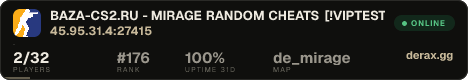 BAZA-CS2.RU - MIRAGE RANDOM CHEATS [!VIPTEST]