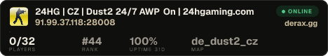 24HG | CZ | Dust2 24/7 AWP On | 24hgaming.com