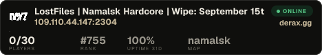 LostFiles | Namalsk Hardcore | Wipe: September 15th, 2026
