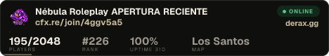 Nébula Roleplay ➔ APERTURA RECIENTE