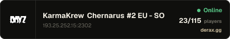KarmaKrew Chernarus #2 EU - SOLO DUO TRIO | 1PP | VANILLA + MOD